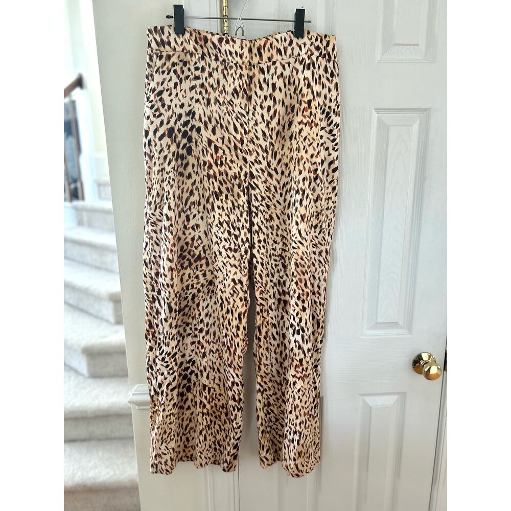 RACHEL Rachel Roy Leopard Print Wide Leg Pants
